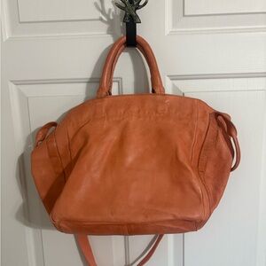 Free People Orange Leather Satchel